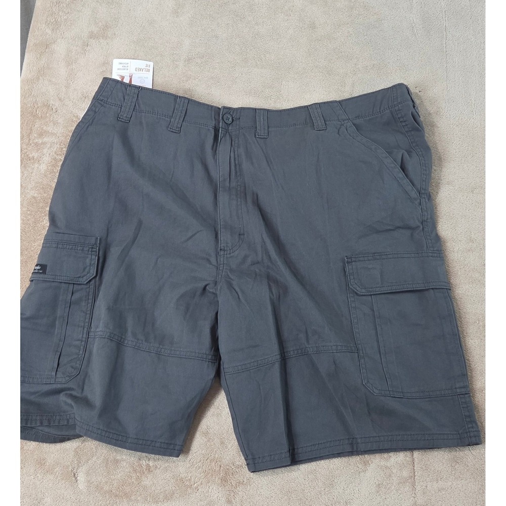 Wrangler Cargo Shorts Men Size 46x10 Gray Relaxed Fit 10" New With Tags